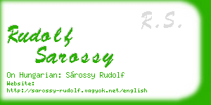 rudolf sarossy business card