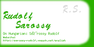 rudolf sarossy business card